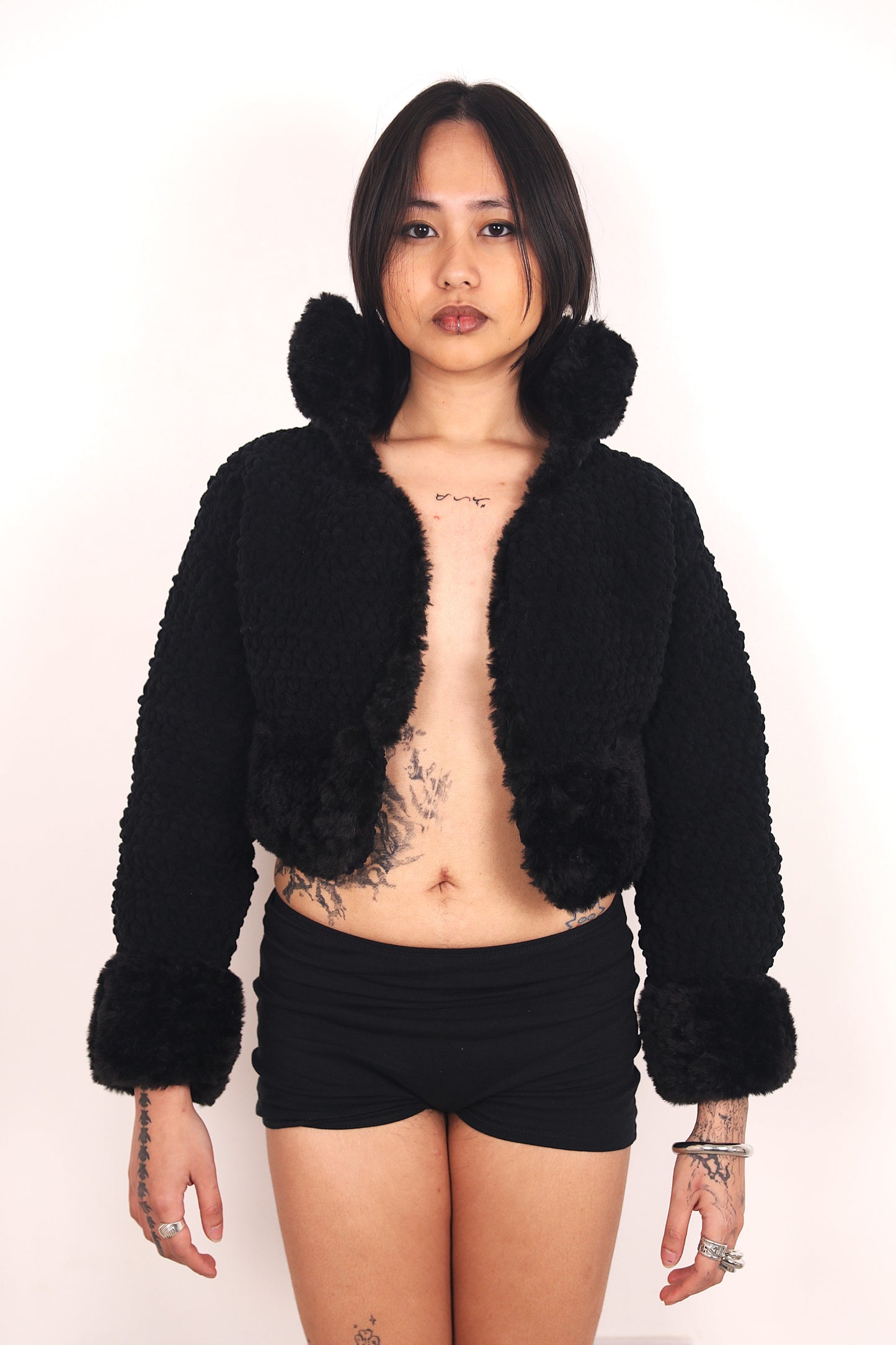 THE KAI CROTCHET JACKET - ONYX BLACK