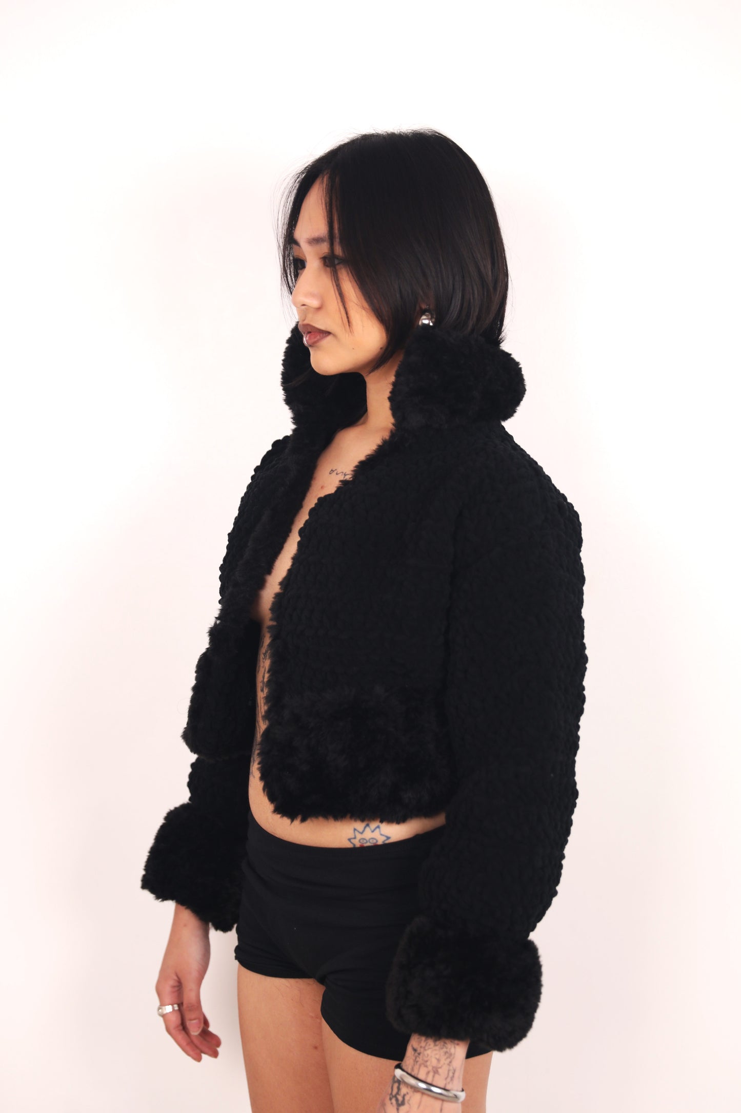 THE KAI CROTCHET JACKET - ONYX BLACK