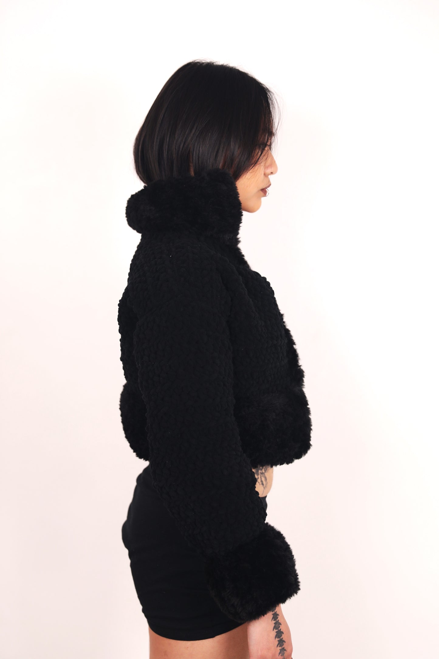 THE KAI CROTCHET JACKET - ONYX BLACK