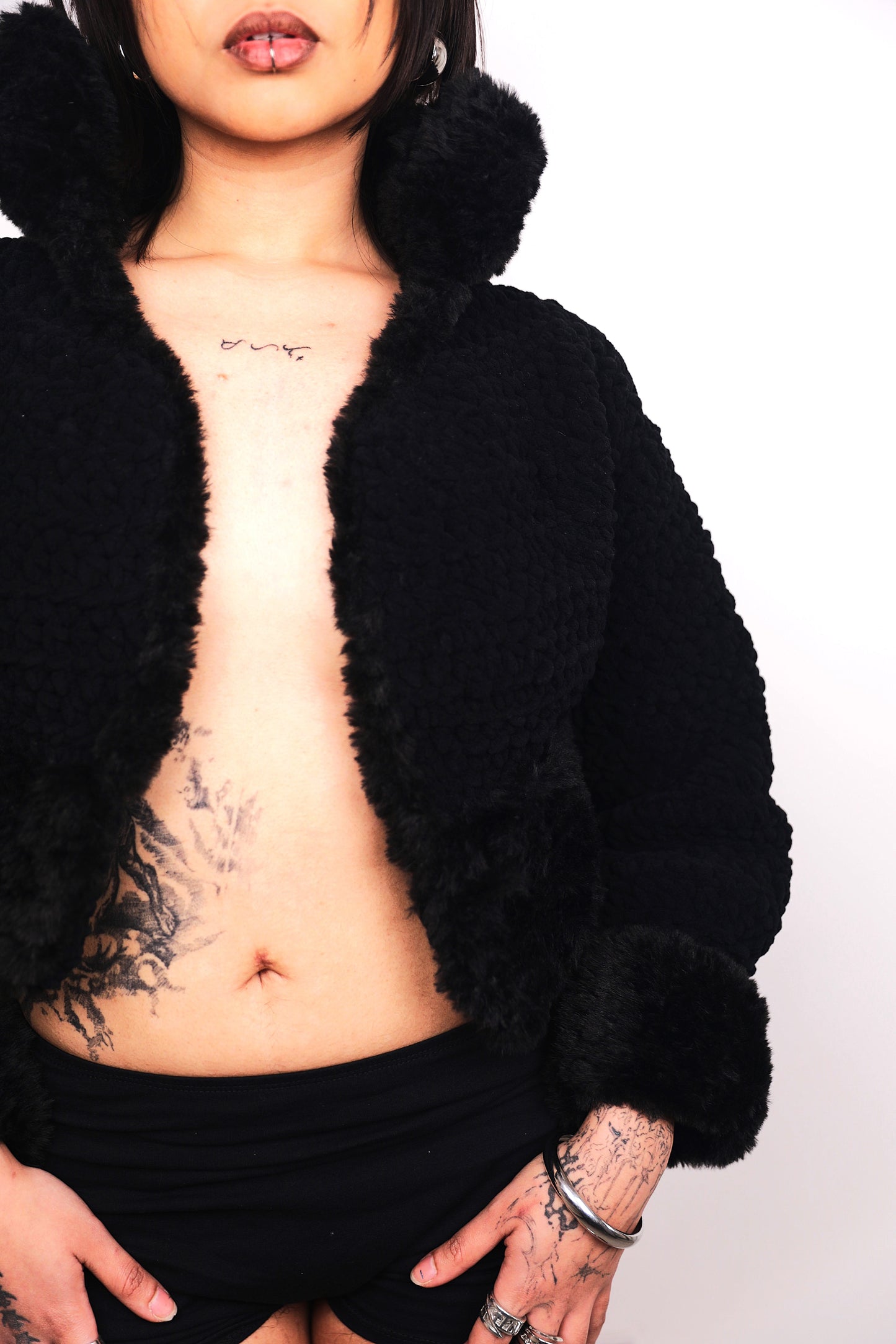 THE KAI CROTCHET JACKET - ONYX BLACK