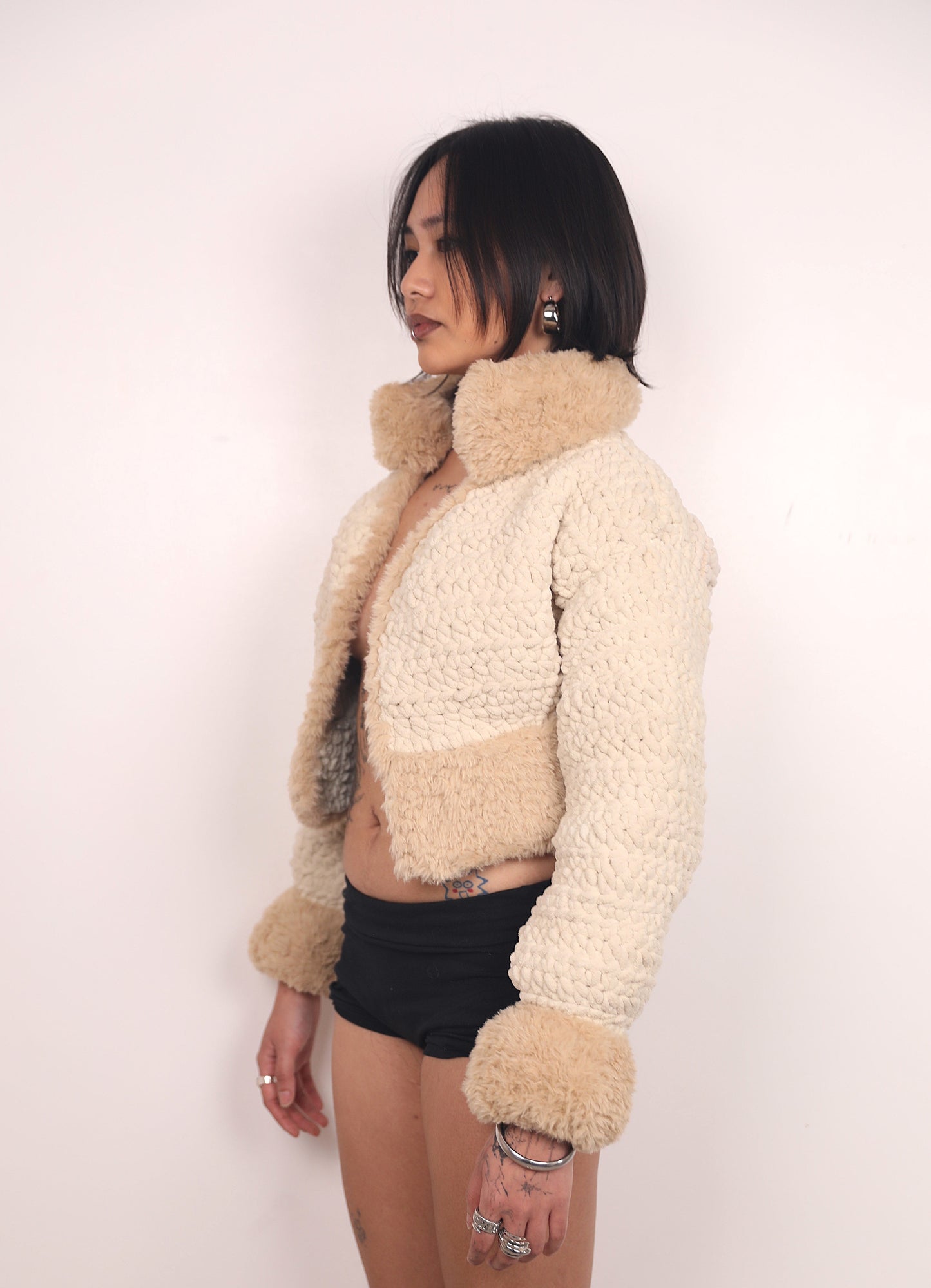 THE KAI CROCHET JACKET - CAMEL CREAM