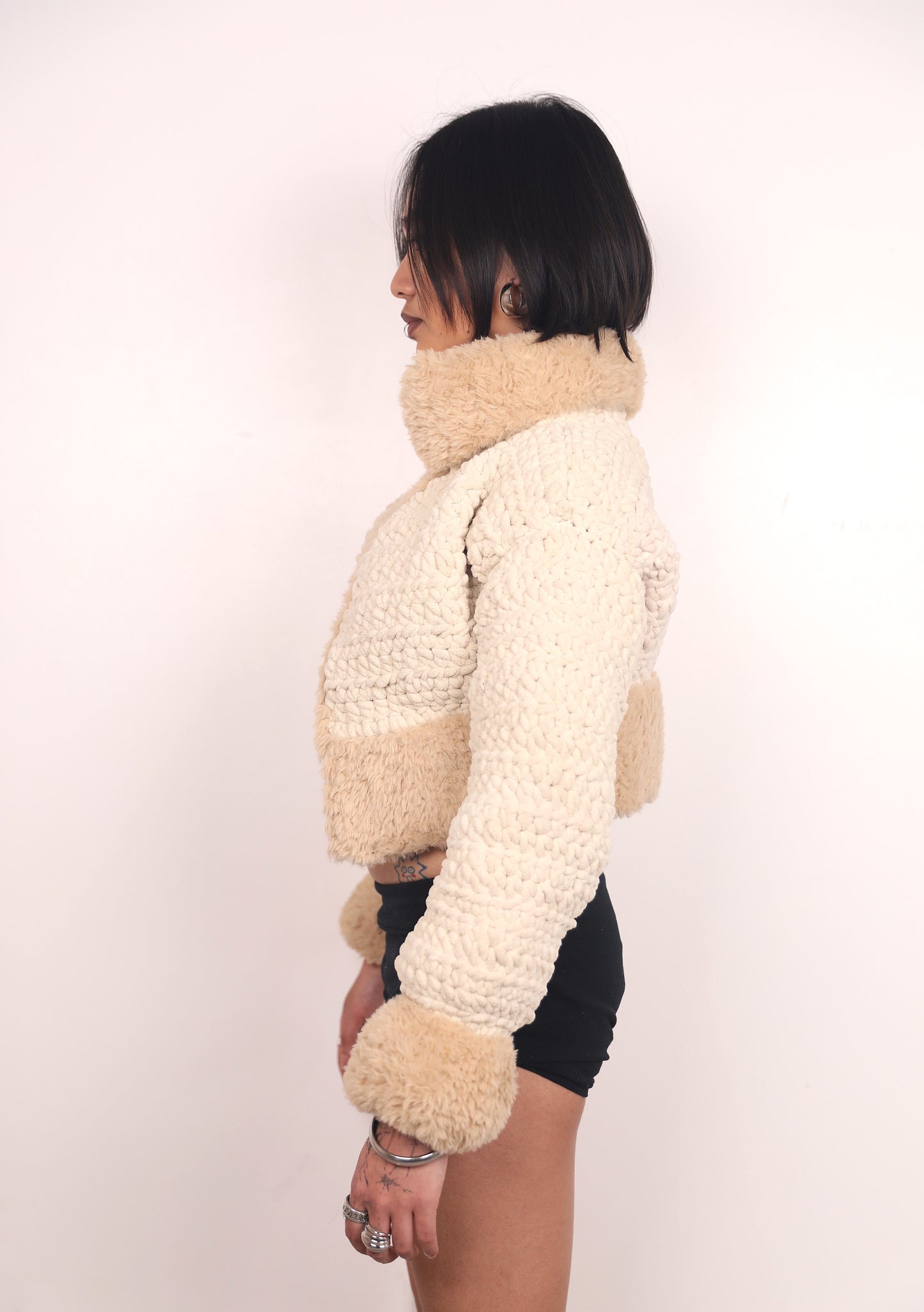 THE KAI CROCHET JACKET - CAMEL CREAM