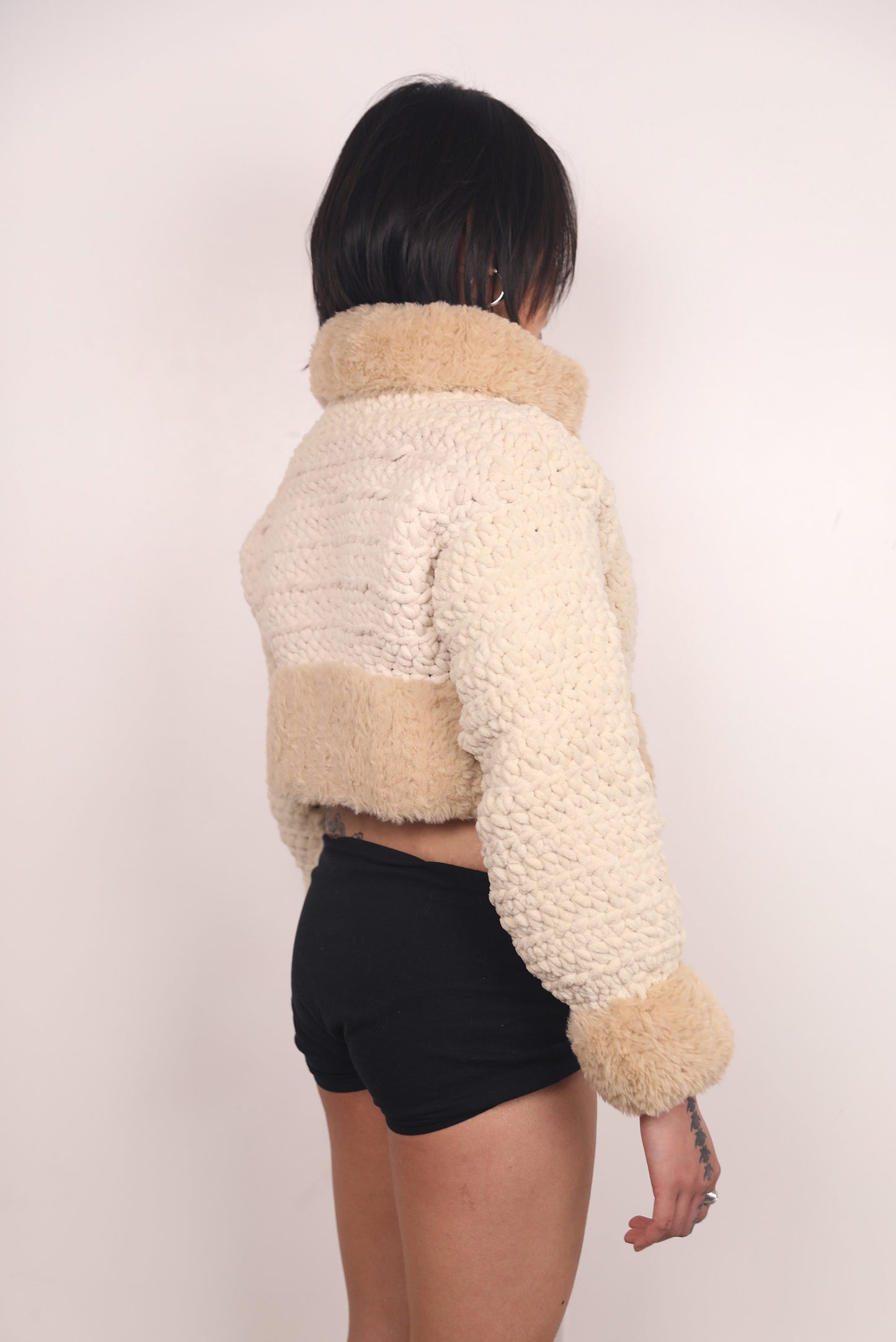 THE KAI CROCHET JACKET - CAMEL CREAM