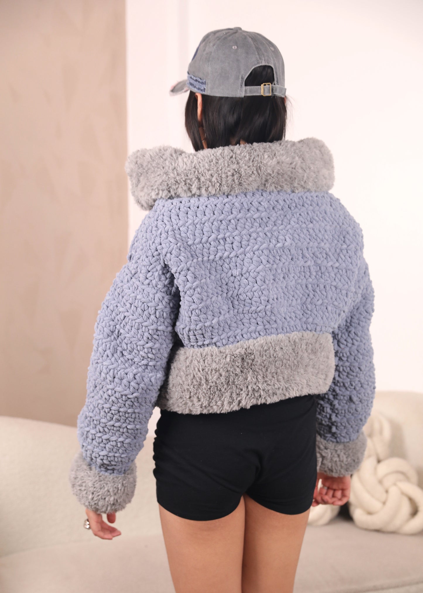 THE KAI CROCHET JACKET- SKY BLUE