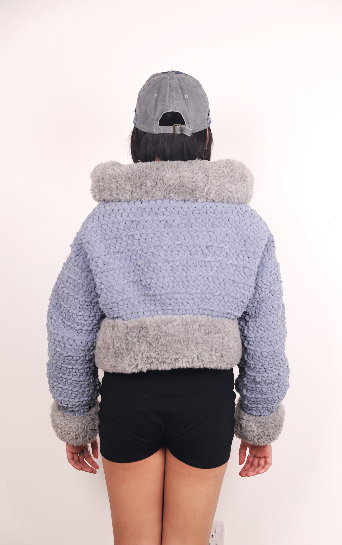 THE KAI CROCHET JACKET- SKY BLUE