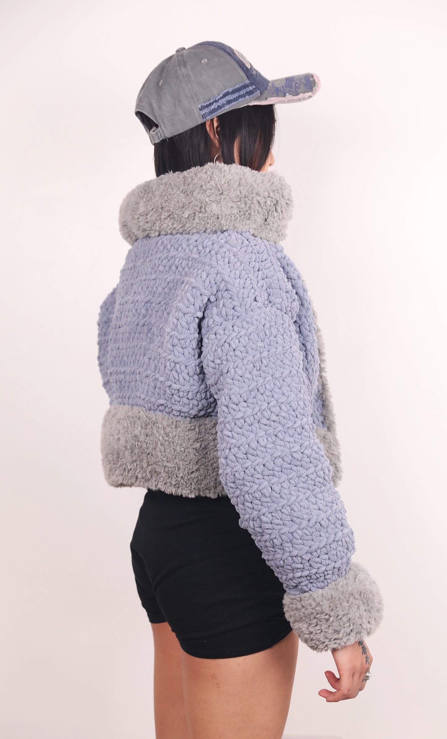 THE KAI CROCHET JACKET- SKY BLUE