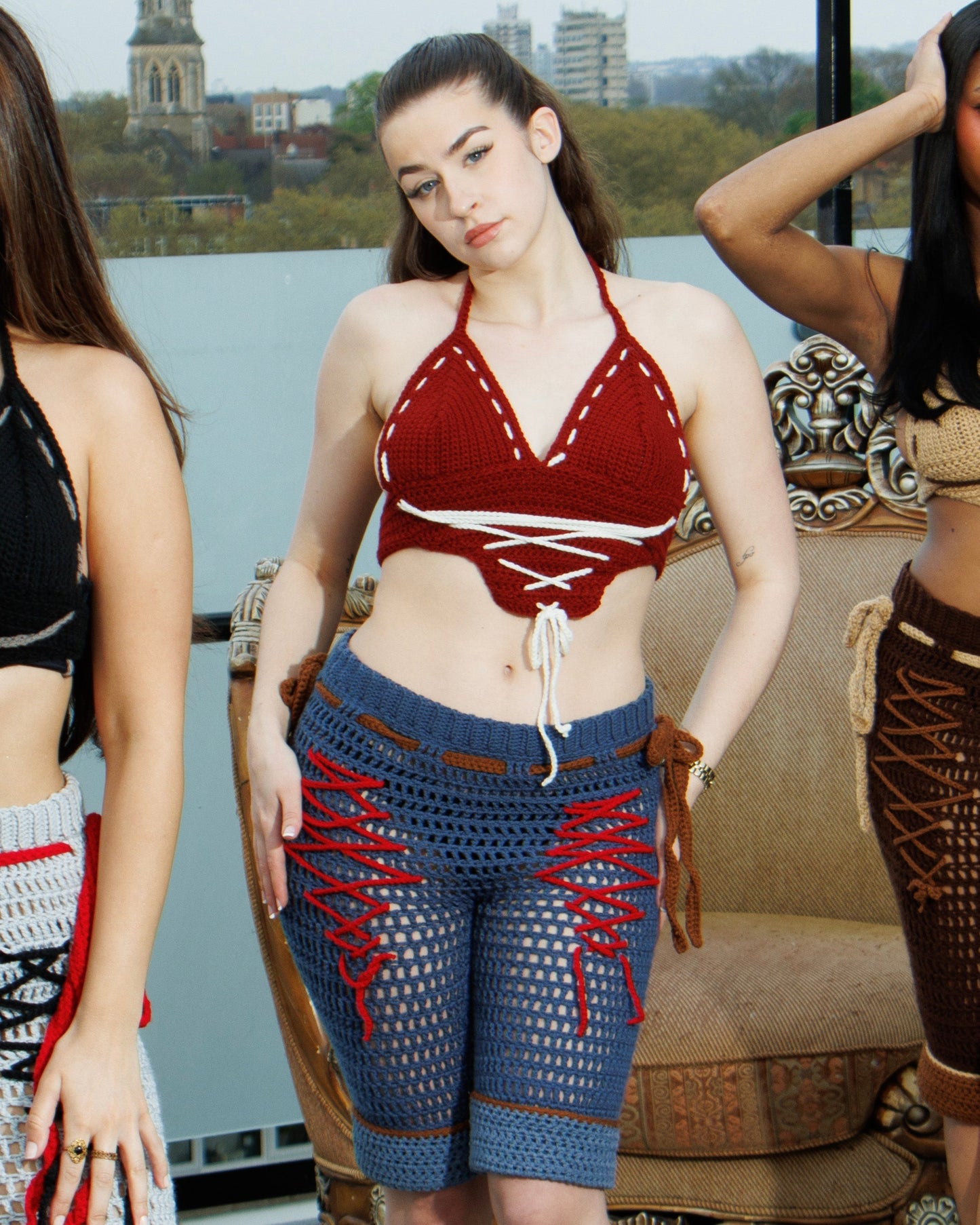 JADE CROCHET CAPRIS DENIM BLUE