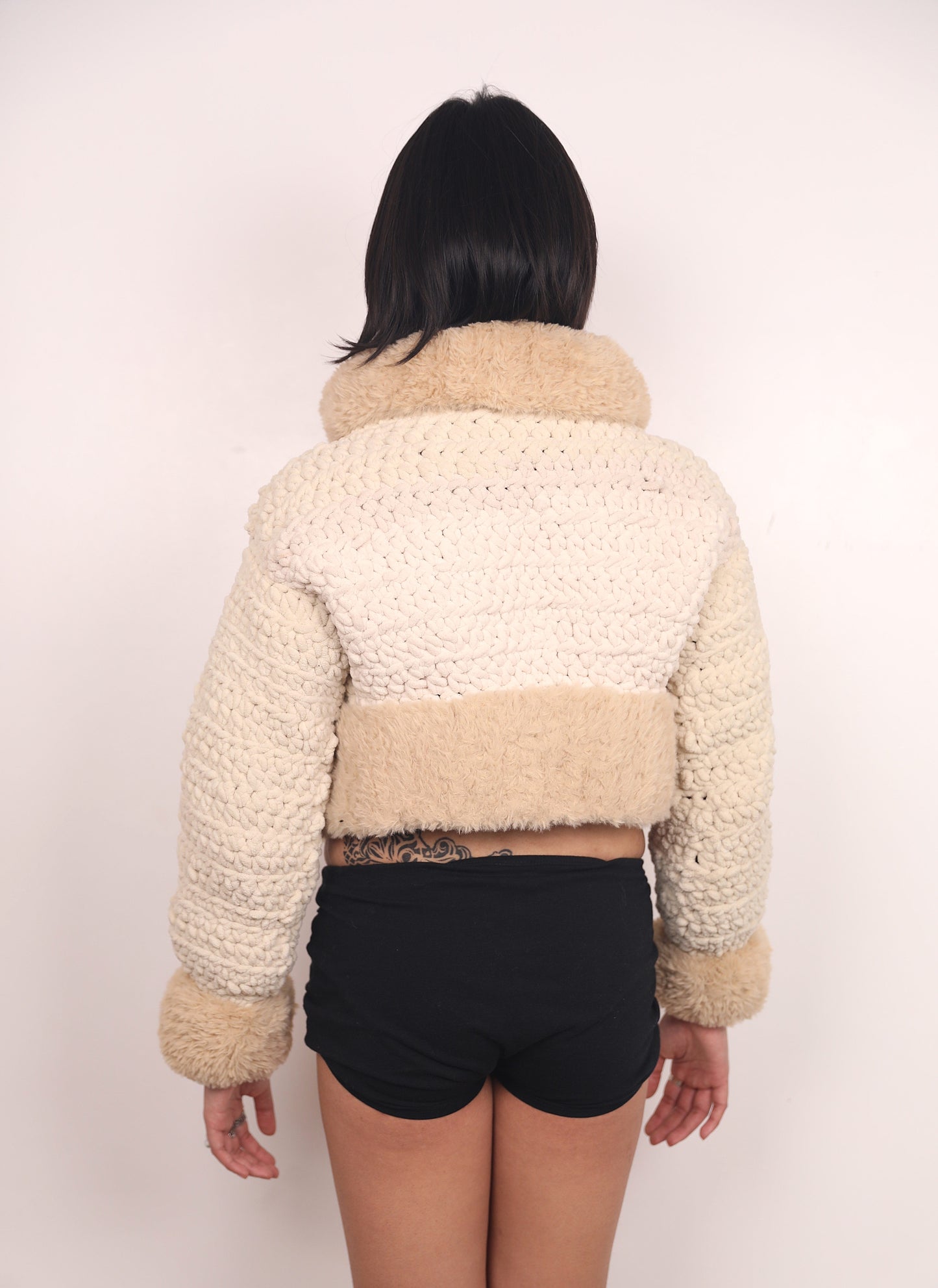 THE KAI CROCHET JACKET - CAMEL CREAM